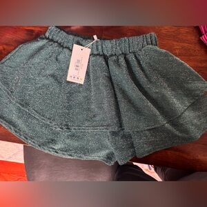 Sparkle Green Elastic-Waist Women’s Shorts